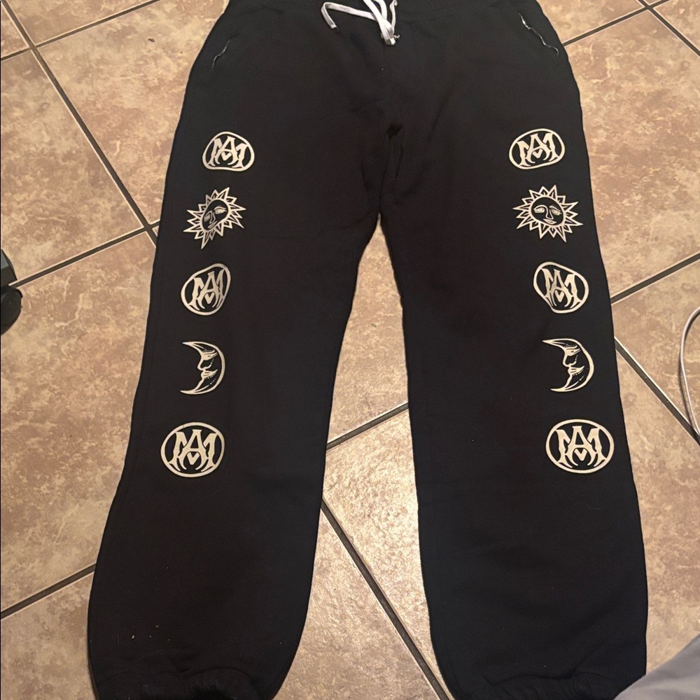 AMIRI Black Joggers with Cream Graphic